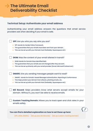 The Ultimate Email 

Deliverability Checklist
Technical Setup: Authenticate your email address
Authenticating your email a...