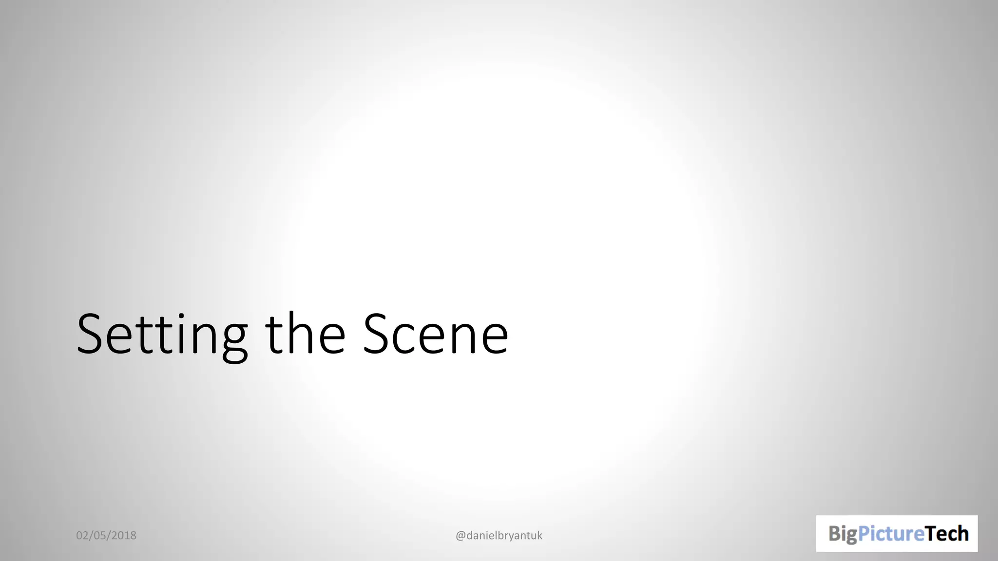 Setting the Scene
02/05/2018 @danielbryantuk
 