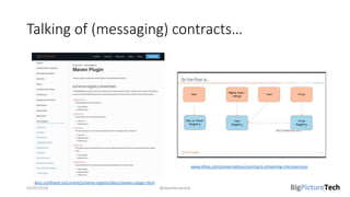 Talking of (messaging) contracts…
02/05/2018 @danielbryantuk
www.infoq.com/presentations/contracts-streaming-microservices
docs.confluent.io/current/schema-registry/docs/maven-plugin.html
 