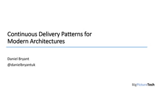 Continuous Delivery Patterns for
Modern Architectures
Daniel Bryant
@danielbryantuk
 