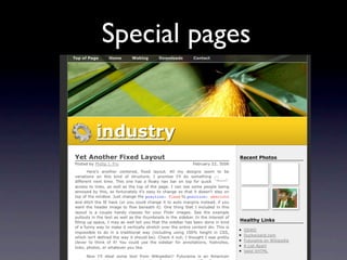Special pages
 