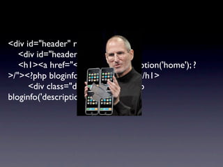 <div id="header" role="banner">

 <div id="headerimg">
   <h1><a href="<?php echo get_option('home'); ?
>/"><?php bloginfo('name'); ?></a></h1>

 
 <div class="description"><?php
bloginfo('description'); ?></div>
 