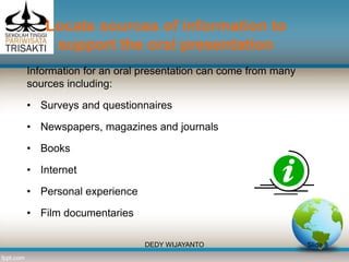Deliver a short oral presentation in english | PPTX