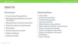 Author documents, deliver knowledge®
 