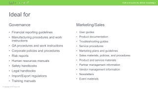 Author documents, deliver knowledge®
 