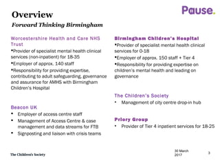 Delivering a Drop in Mental Health Service: Children and Young People's ...
