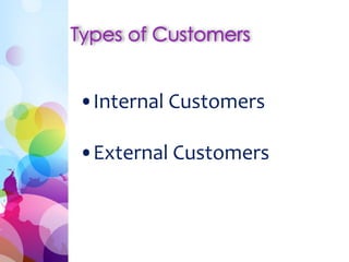 •Internal Customers 
•External Customers 
 