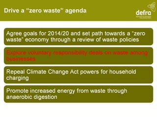 Drive a “zero waste” agenda 