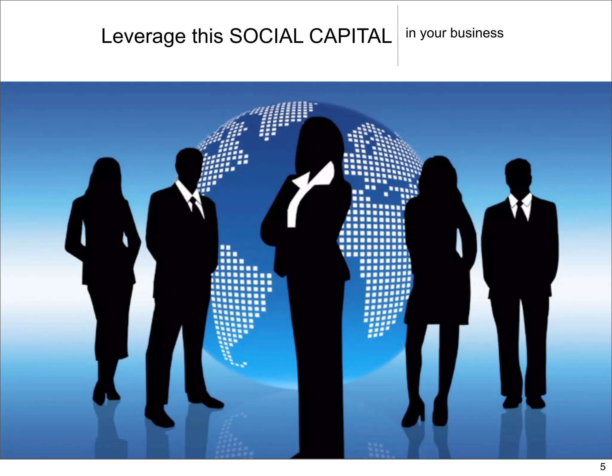 Leverage this SOCIAL CAPITAL   in your business




                                                  5
 