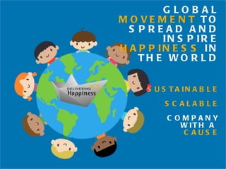 GLOBAL  MOVEMENT  TO SPREAD AND INSPIRE  HAPPINESS  IN THE WORLD SUSTAINABLE SCALABLE COMPANY WITH A  CAUSE 
