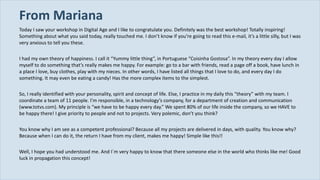 From Mariana ,[object Object],[object Object],[object Object],[object Object],[object Object]