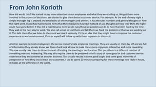 From John Korioth ,[object Object],[object Object]