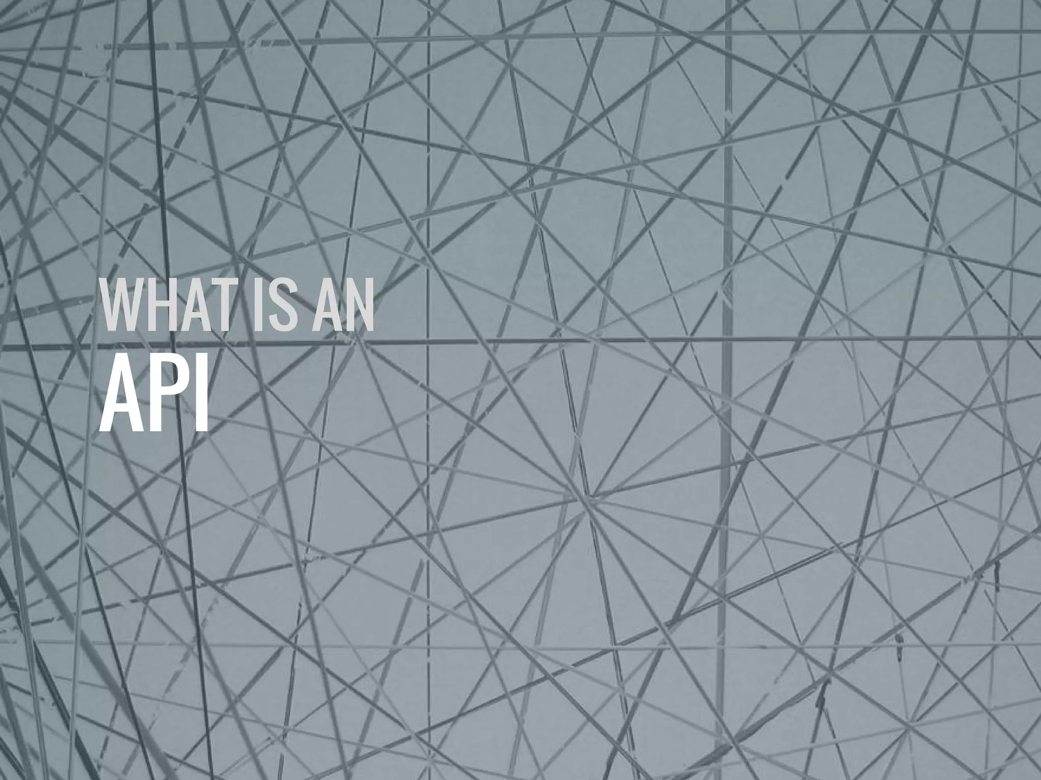 WHAT IS AN 
API 
 