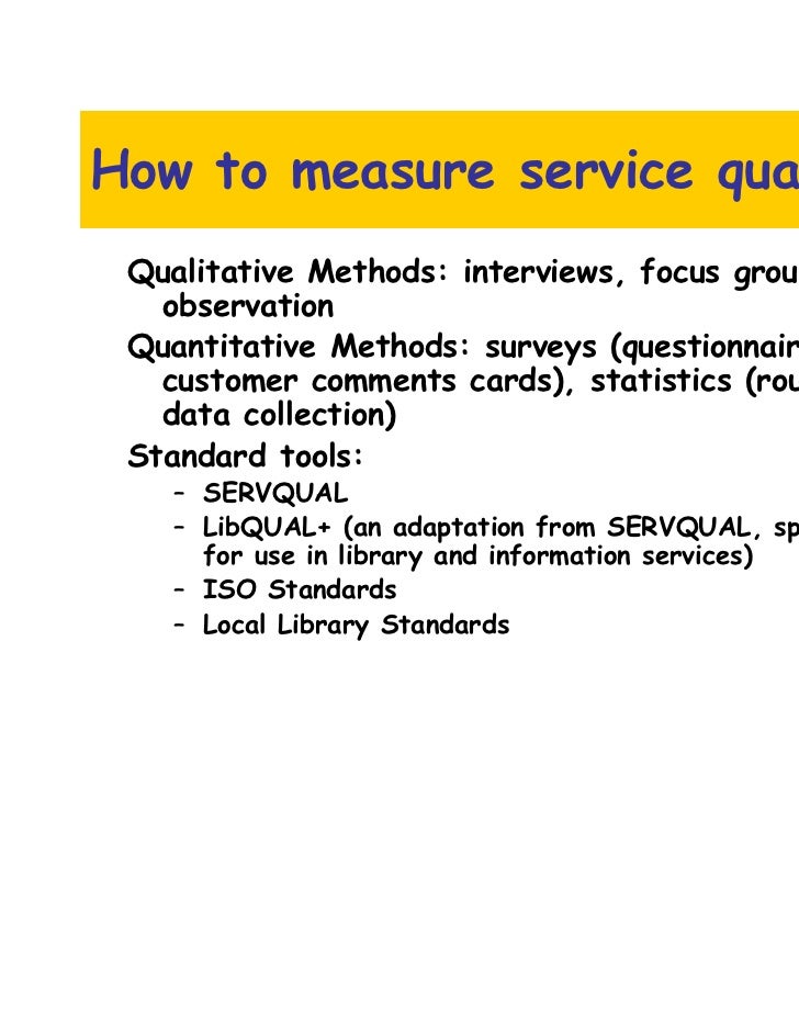Service Quality Measurement Of Quality