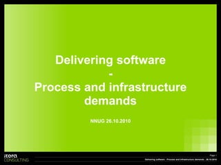 Delivering software
-
Process and infrastructure
demands
NNUG 26.10.2010
, 26.10.2010Delivering software - Process and infrastructure demands
Page 1
 