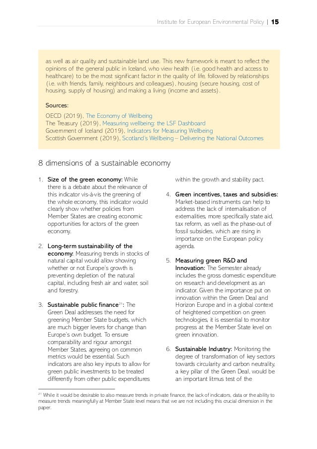 Institute for European Environmental Policy | 15
as well as air quality and sustainable land use. This new framework is me...
