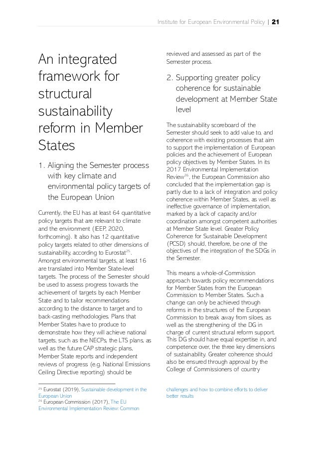 Institute for European Environmental Policy | 21
An integrated
framework for
structural
sustainability
reform in Member
St...