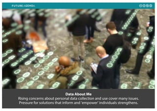 Data About Me
Rising concerns about personal data collection and use cover many issues.
Pressure for solutions that inform and 'empower' individuals strengthens.
 