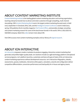 19
ABOUT CONTENT MARKETING INSTITUTE
Content Marketing Institute is the leading global content marketing education and tra...