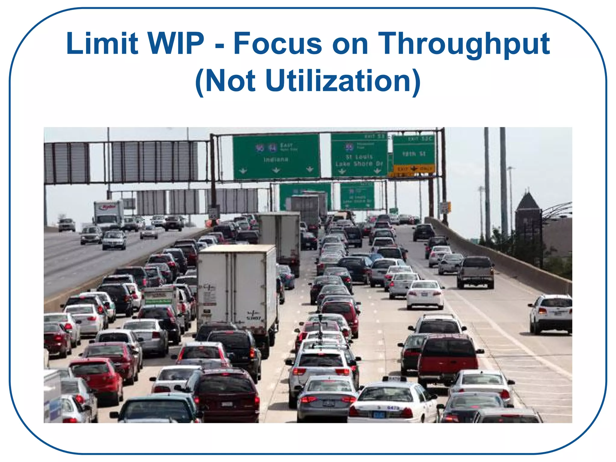 Limit WIP - Focus on Throughput
(Not Utilization)
 