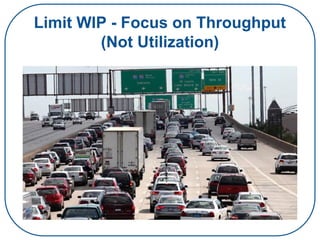 Limit WIP - Focus on Throughput
(Not Utilization)
 