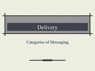 Delivery

Categories of Messaging
 