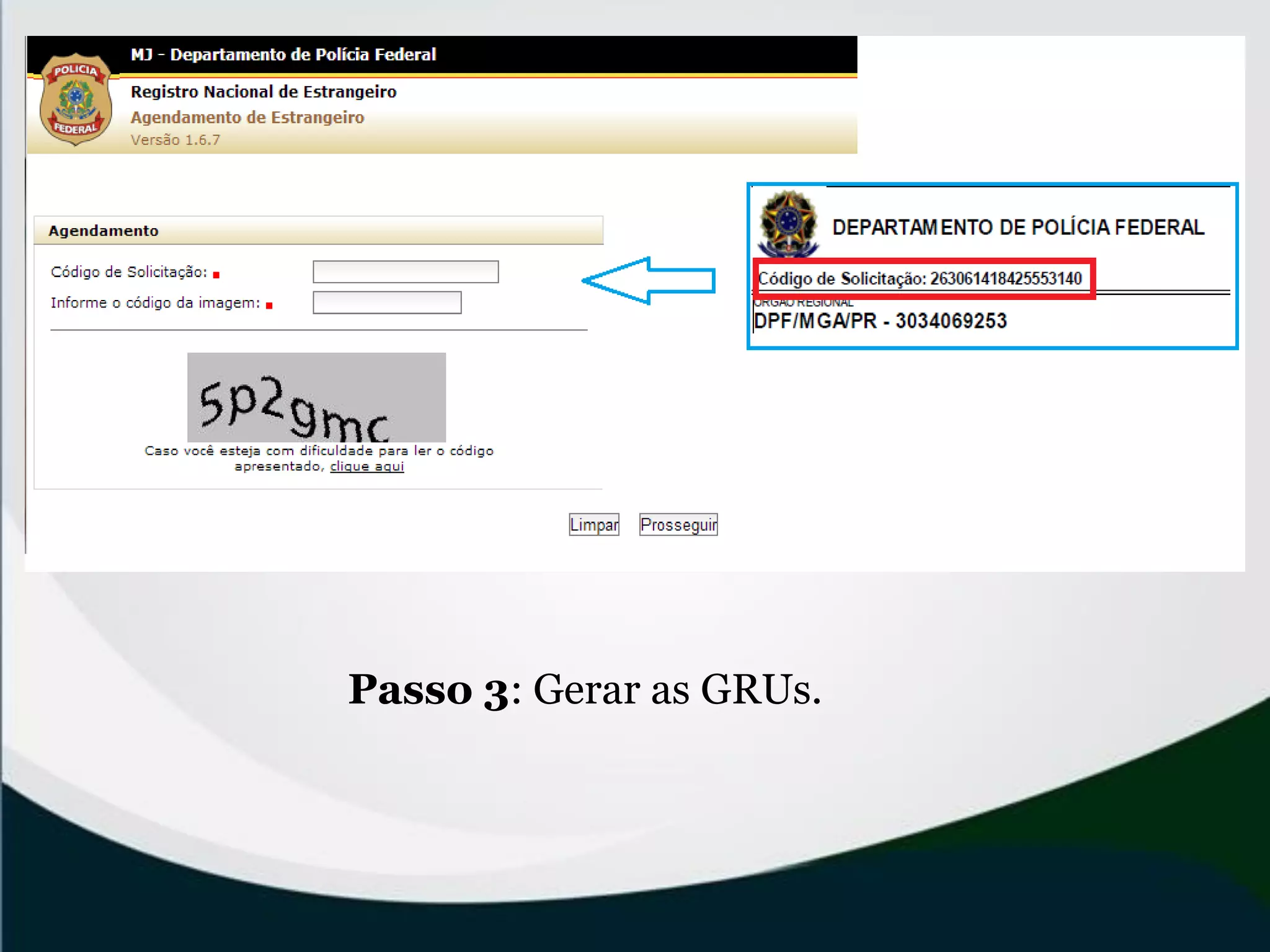 Passo 3: Gerar as GRUs.
 