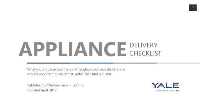 appliance delivery checklist
