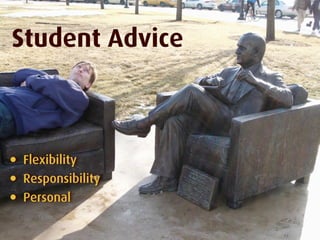 Student Advice



• Flexibility
• Responsibility
• Personal
 
