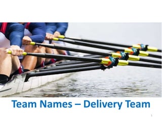 Team Names – Delivery Team
1
 