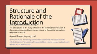 Introduction Rationale Comprehensive Guide to Writing the Introduction of a Research Paper | PPTX