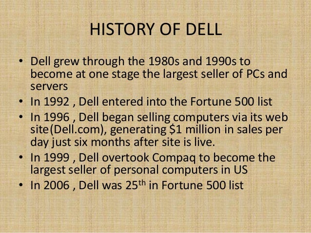 dell case study history of dell