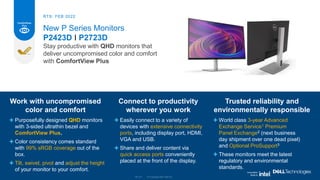 © Copyright 2021 Dell Inc.
New P Series Monitors
P2423D I P2723D
Stay productive with QHD monitors that
deliver uncompromi...