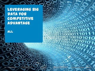 Leveraging big
     data for
     competitive
     advantage
     All




10   Confidential     Big Data Solutions
 