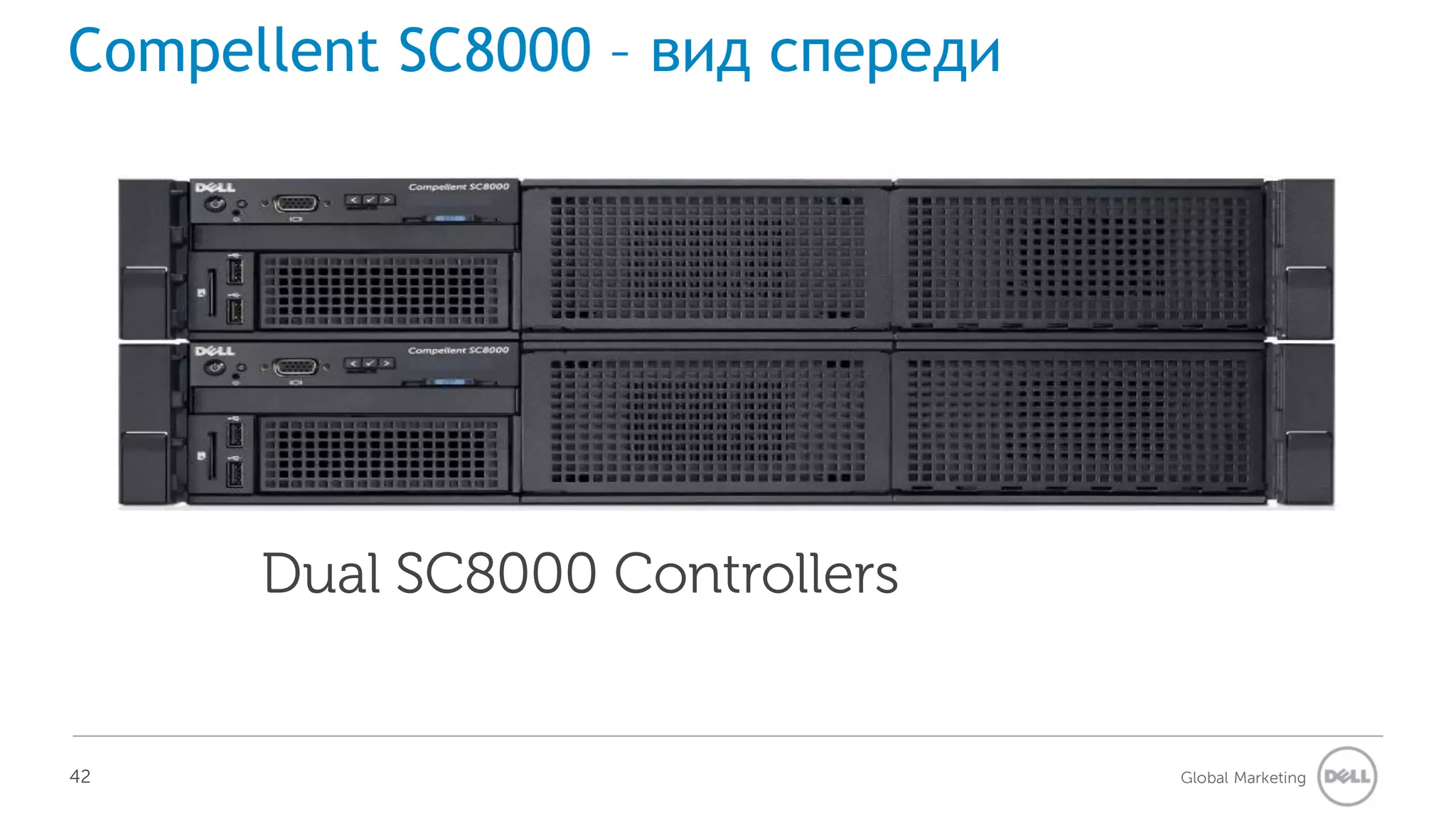 Compellent SC8000 – вид спереди




      Dual SC8000 Controllers


42                                Global Marketing
 