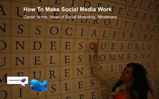 1 How To Make Social Media Work Ciarán Norris, Head of Social Marketing, Mindshare 