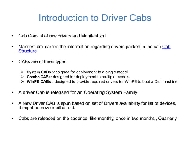 Dell biz client driver cab os deployment using sccm dcip | PPTX