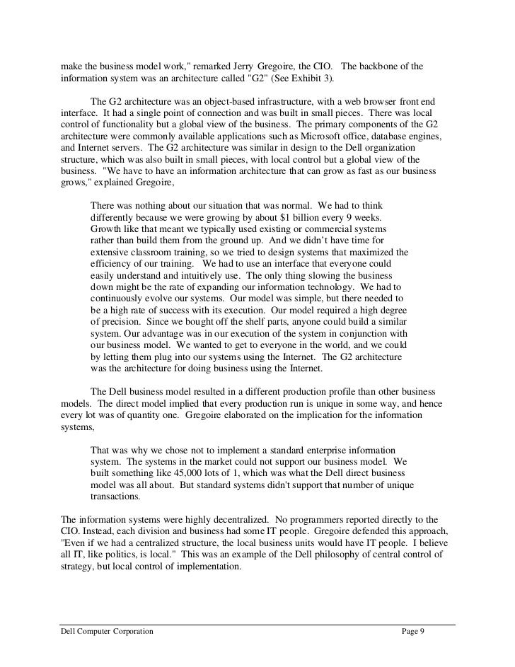 case study on dell computer corporation Financial performance of dell computer case solution, this case is about finance publication date: 03/28/2002 among the world's biggest computer systems makers, a. case study on dell computer corporation Financial performance of dell computer case solution, this case is about finance publication date: 03/28/2002 among the world's biggest computer systems makers, a.