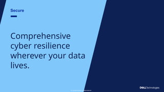 Copyright © Dell Inc. All Rights Reserved.
33
Secure
Comprehensive
cyber resilience
wherever your data
lives.
Copyright © Dell Inc. All Rights Reserved.
33
 