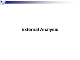 External Analysis
 