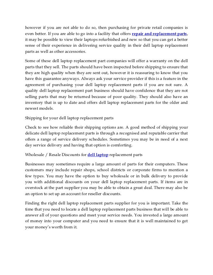 Dell laptop replacement parts