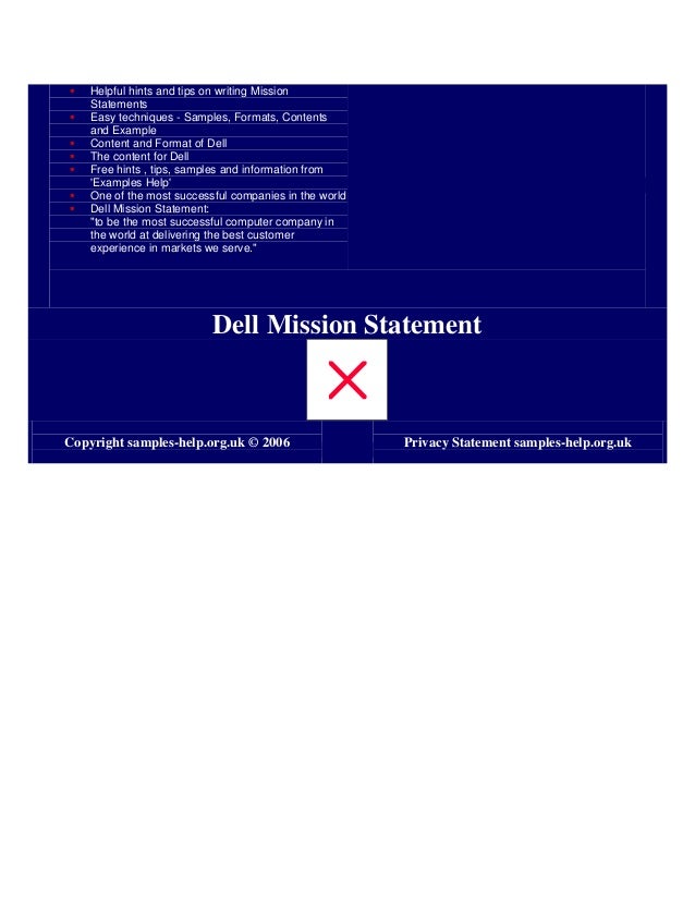 Dell mission statement