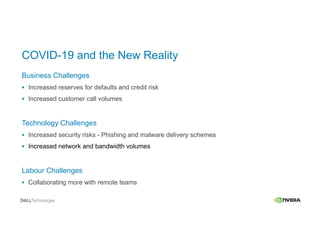 COVID-19 and the New Reality
Business Challenges
 Increased reserves for defaults and credit risk
 Increased customer ca...