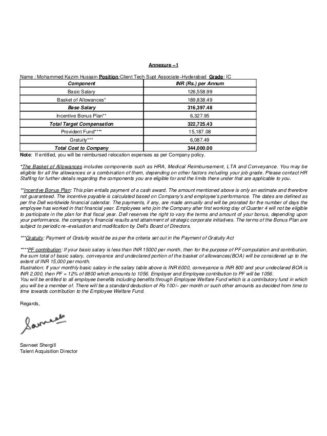 Dell Offer Letter Dell Offer Letter