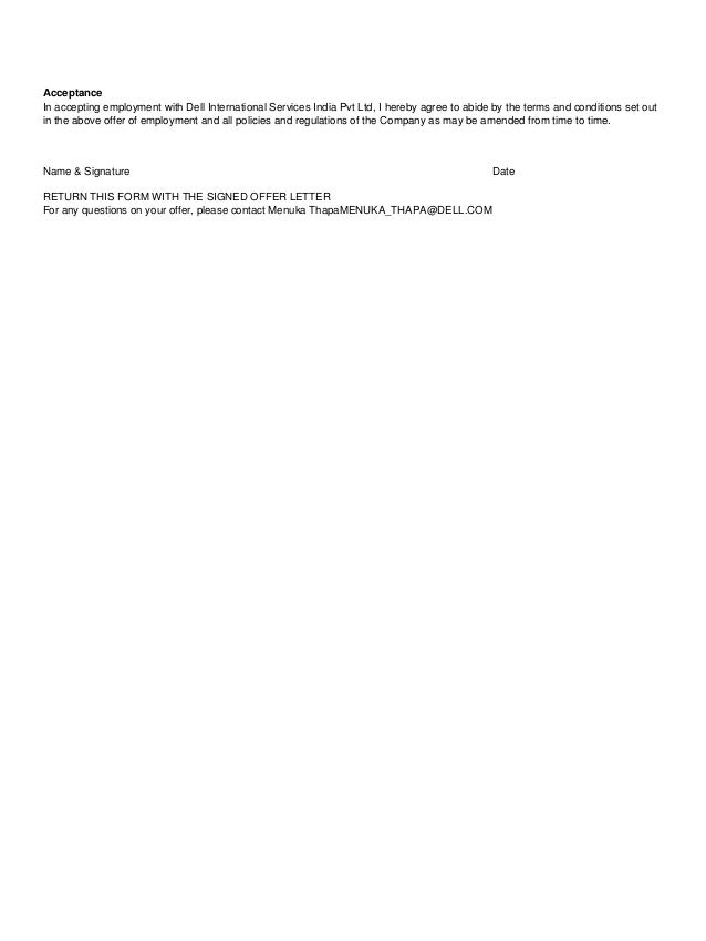 Dell Offer Letter Dell Offer Letter