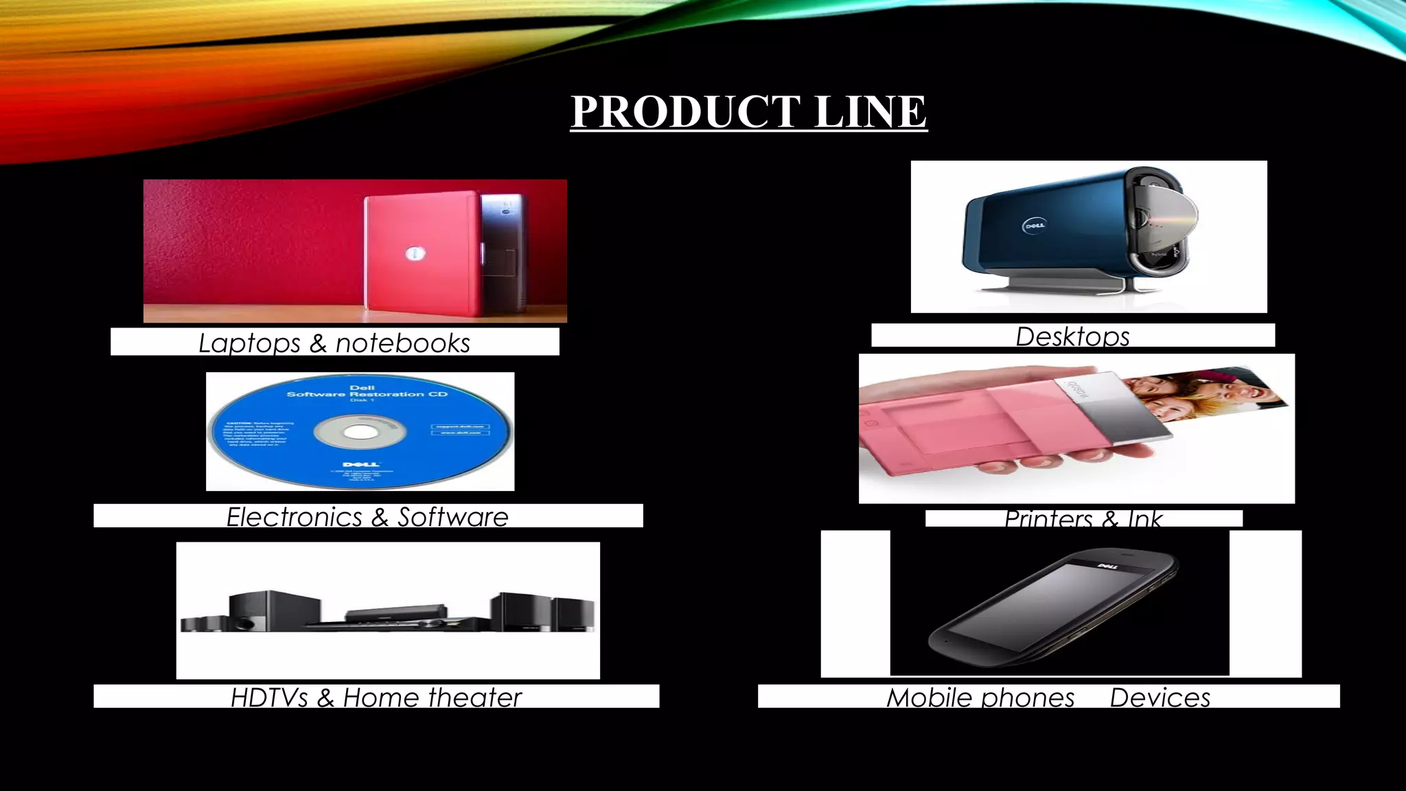 PRODUCT LINE
DesktopsLaptops & notebooks
Mobile phones & Devices
Printers & InkElectronics & Software
HDTVs & Home theater
 