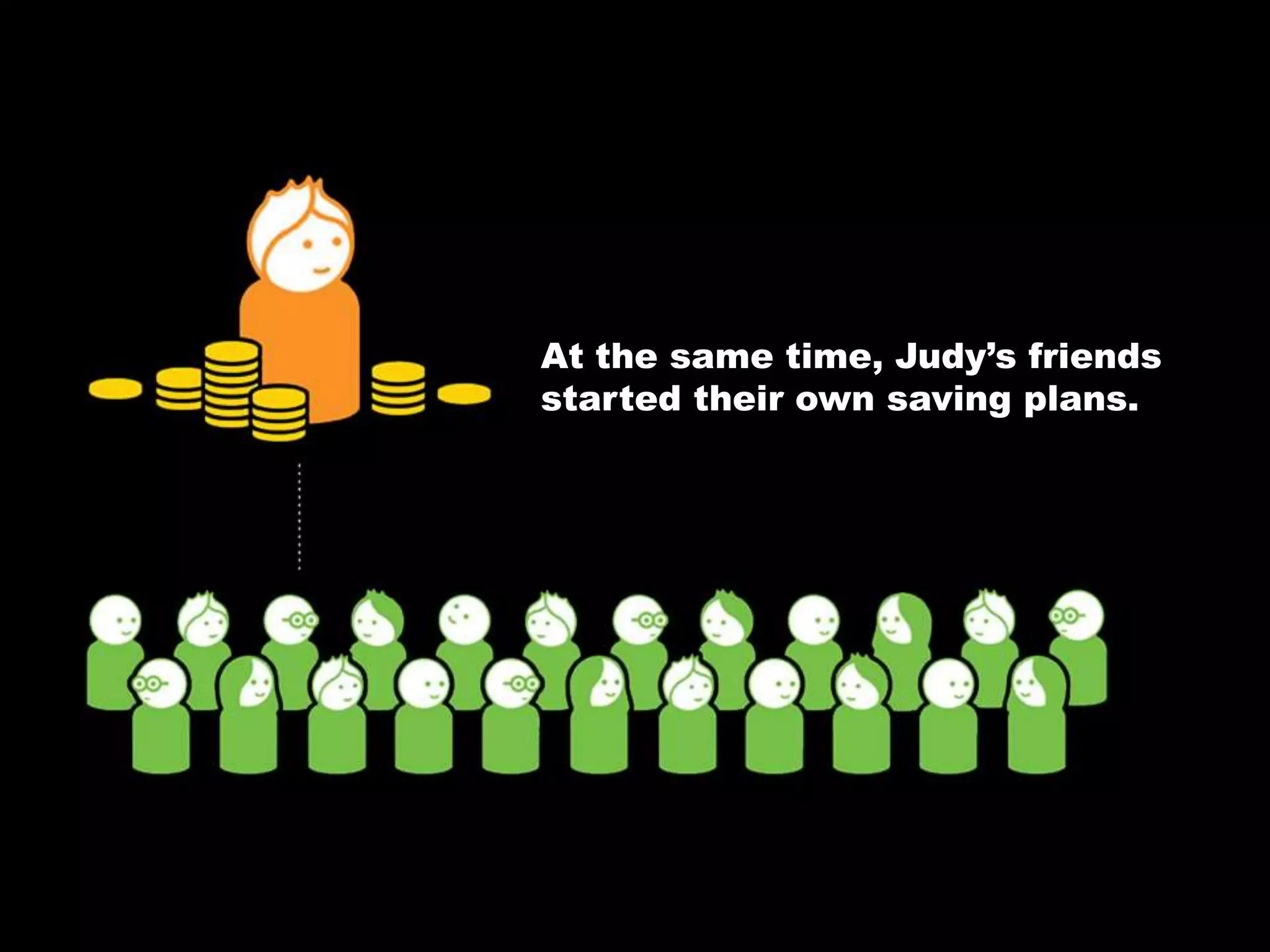 At the same time, Judy’s friends started their own saving plans.