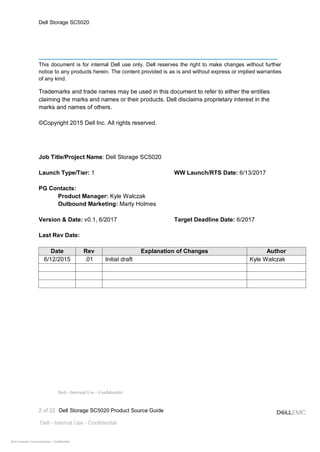 Dell storage sc5020_Guia de Producto | PDF