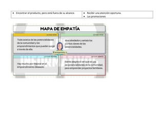  Encontrar el producto, pero está fuera de su alcance.  Recibir una atención oportuna.
 Las promociones
 