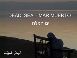 ‫‪DEAD SEA – MAR MUERTO‬‬

‫ים המלח‬

‫البحارال يَي ت‬
‫يَ ارْ م  تّ‬

 
